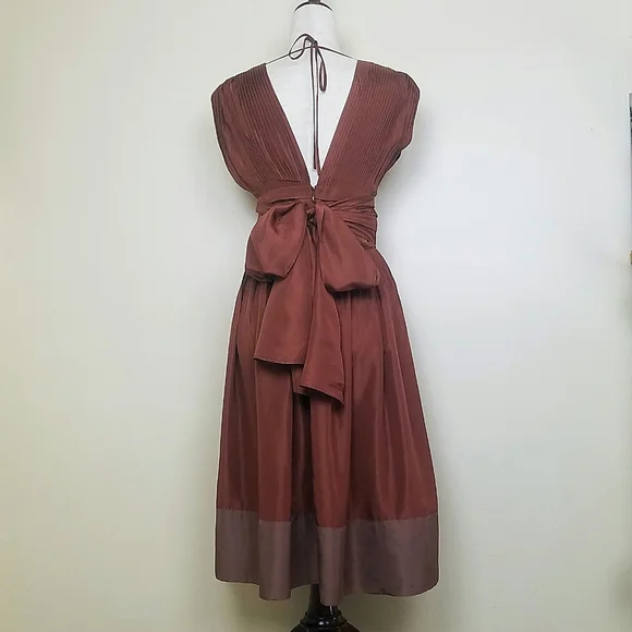 BCBG MAX AZRIA Silk Tie Back Dress Size 2 - Picture 3 of 6